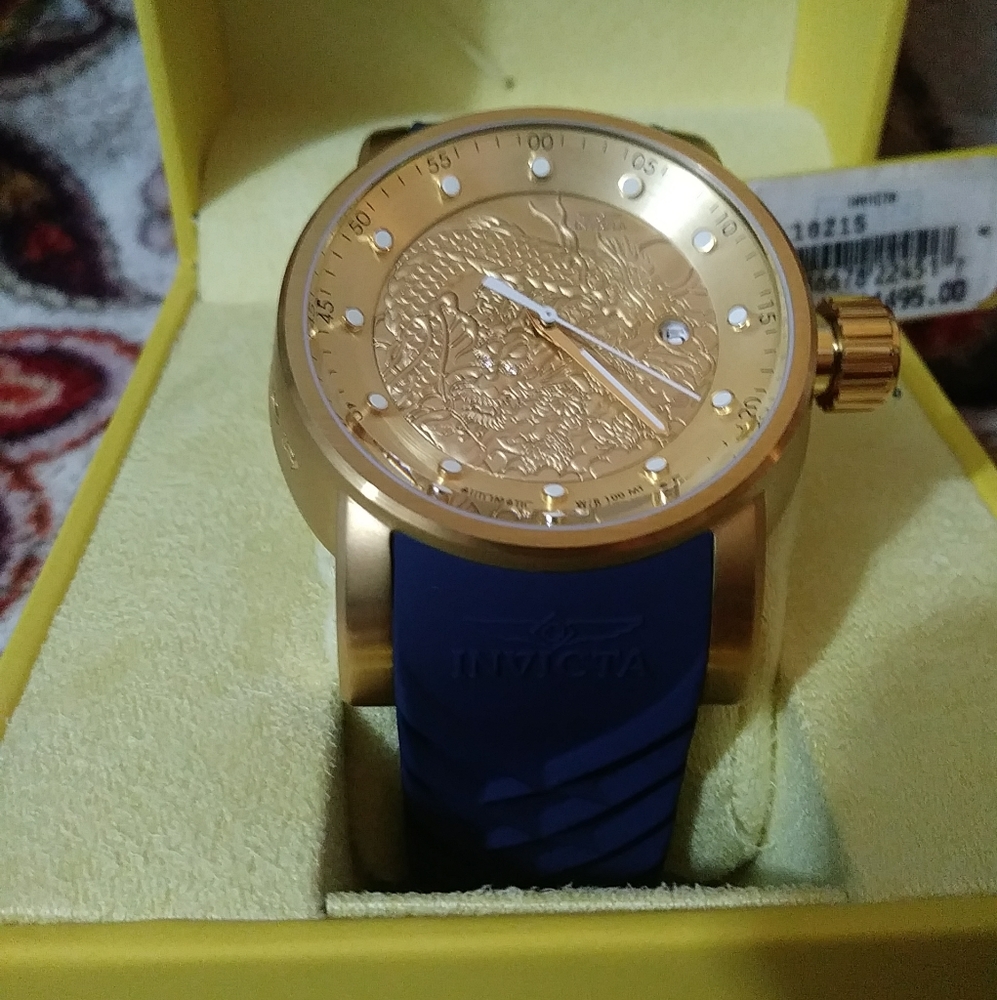 Invicta 18k Gold Plated Automatic Watch NWT - Picture 10 of 12
